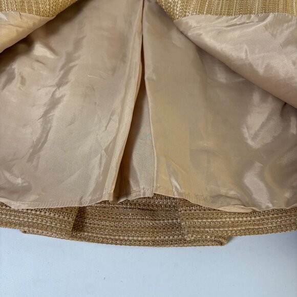 Talbots Blazer Size 12 Gold Metallic Back Pleats Short Jacket Career Party - Picture 6 of 11